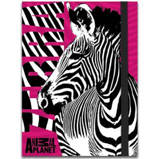 👉 Notitieboek roze papier zwart Animal Planet Zebra 10 X 13,5 Cm 8720585069903