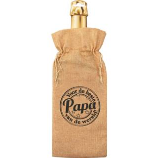 👉 Bruin jute Paper Dreams Flescadeauverpakking Beste Papa 42 Cm 8716764006296