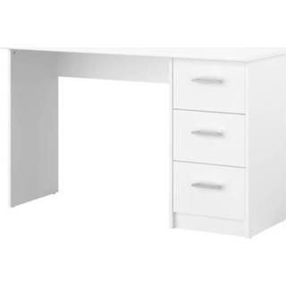 👉 Bureau wit Essentielle Met 3 Lades - Decor L 121,2 X D 74,3 H 55 Cm 3480940290926