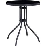 👉 Terrastafel antracietkleurig zwart staal glas active Tuintafel 60 cm en 8720286108598