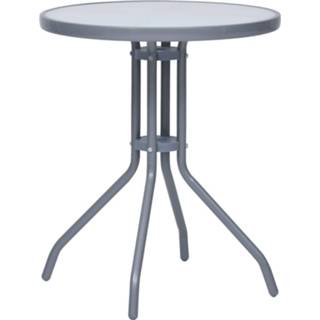 👉 Terrastafel grijs staal glas active Tuintafel 60 cm en lichtgrijs 8720286108604