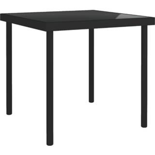 👉 Terrastafel zwart glas staal Vidaxl Tuintafel 80x80x72 Cm En 8720286146361