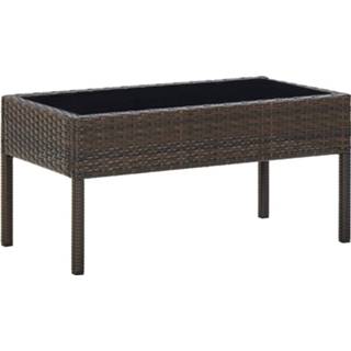 Terrastafel bruin synthetisch Vidaxl Tuintafel 75x40x37 Cm Poly Rattan 8719883855875