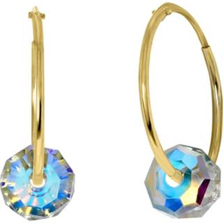 👉 Oorbel kristal goud 14 Karaat geelgouden oorbellen met 8717637942970