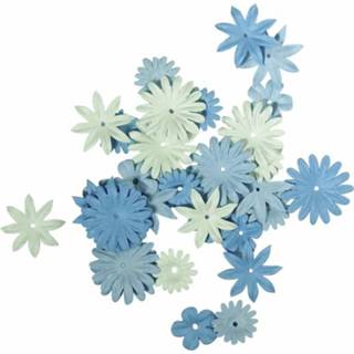 👉 Papieren active blauw 36x hobby bloemen