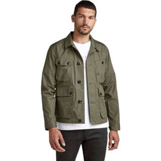 👉 Overshirt donkergroen katoen l male groen G-Star Field 2 army green 8719772295096