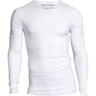 Longsleeve T-shirt wit Garage Basic V-hals Body Fit (0204 - 100) 8718164841088