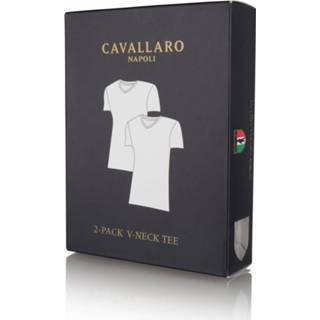 👉 Cavallaro Napoli V-hals T-shirt 2Pack Wit (1790006 - 10000)