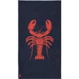 👉 Strandlaken katoen blauw Seahorse Lobster - 100% 100x180 Cm Navy 8719002148505