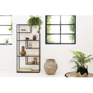 👉 Wandkast zwarte hout metalen metaal One Size Color-Naturel LIFA LIVING Moderne Wandkast, Opbergkast, en Open Kast, Stellingkast voor Woonkamer, Slaapkamer, Kantoor, 82 x 34 175 cm 8719831797097