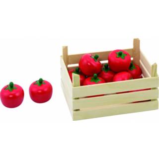 👉 Houten active Speelgoed tomaten in kistje 13 x 10 cm