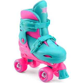 👉 Rolschaats turkoois roze kunststof meisjes Xootz Rolschaatsen Quad Skates Turquoise/roze 5031470232382