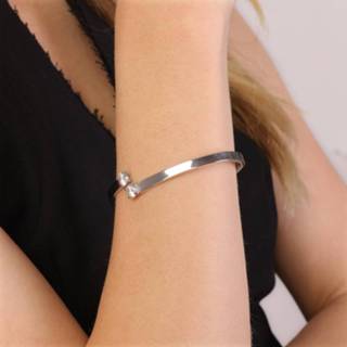 👉 Zirkonia wit Color-Zilver 9 Karaat bangle met 8717637992074