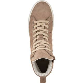 👉 Sneakers geruwd leer effen vrouwen extra zacht beige Sneaker Studio W Taupe 4055706969454