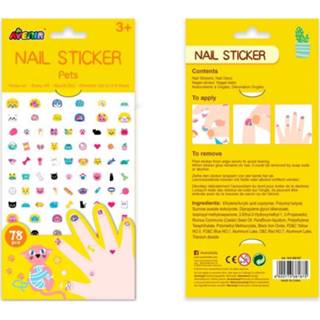 👉 Nagelsticker kunststof One Size meerkleurig meisjes Avenir nagelstickers Pets 23 x 11 cm 78 stuks 8719817773565