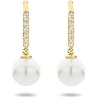 👉 Oorhanger parel geelgoud glanzen One Size array TFT Oorhangers En Zirkonia Franse Haak Glanzend 18 mm x 6 8718834712168