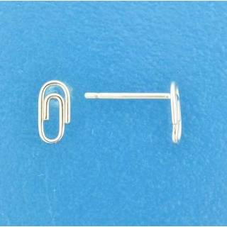 👉 Oorknop zilver glanzen One Size zilverkleurig TFT Oorknoppen Paperclip Gerhodineerd Glanzend 8 mm x 4 8718834698400