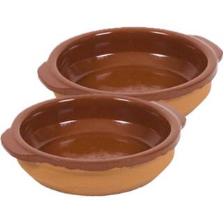 👉 Tapas schaaltje bruin terracotta steen 2x Schaaltjes Bruin/ - /Creme Brulee Ovenschaaltjes/serveerschaaltjes 8720276771139