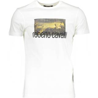 👉 Short sleeve katoen l t-shirts male wit Roberto Cavalli Hst67f 8058044897157 8058044897133 8058044897140