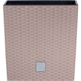 👉 Binnenpot kunststof bruin Rato Rotan Bloempot/plantenpot Met Taupe 22 Cm - Bloempotten Voor Binnen En Buiten 5905197089218