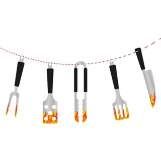 👉 Slinger grijs zwart oranje papier Folat Bbq Master 1,8 Meter Grijs/zwart/oranje 8714572651578