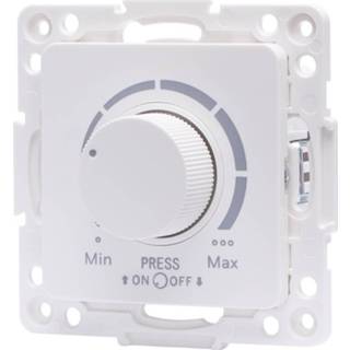 👉 Wit kunststof Led Dimmer - Aigi Jura Inbouw Vierkant Enkel Knop 3-100w 7434219523556