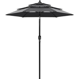 👉 Parasol antracietkleurig aluminium Vidaxl 3-laags Met Paal 2 M 8720286165362