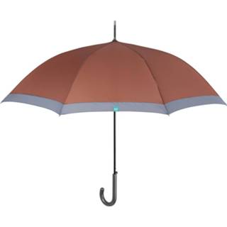 👉 Paraplu bruin microvezel Perletti Border 102 Cm Automatisch 8720585044634