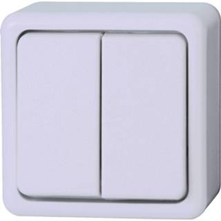 👉 Serieschakelaar wit glans kunststof Kopp - Standard Opbouw Dubbel Schakelaar Arctic 4008224186469