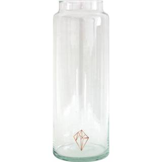 👉 Design karaf transparant glas koperkleurig Tak Diamond 10 X 30 Cm Koper/transparant 8719237017034