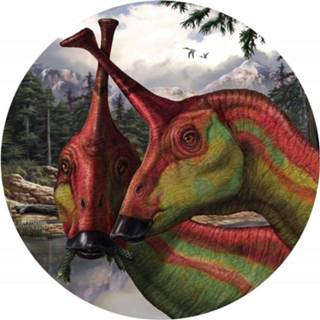 👉 Zelfklevend fotobehang papier multikleur Komar Tsintaosaurus 128x128cm Rond 4055065420054