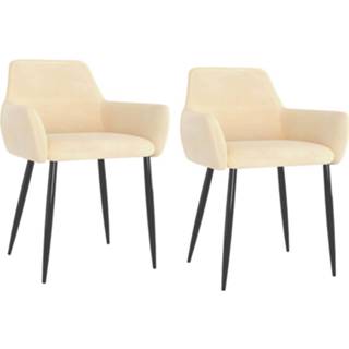 👉 Eetkamerstoel fluweel active Eetkamerstoelen 2 st crème 8720286051894