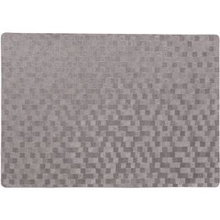 👉 Tafel grijs PU Stevige Luxe Placemats Stones 30 X 43 Cm - Met Anti Slip Laag En Coating Toplaag 8437010121579