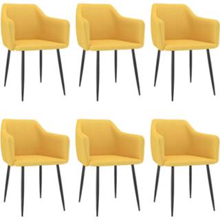 👉 Eetkamerstoel geel stof active Eetkamerstoelen 6 st 8720286335512