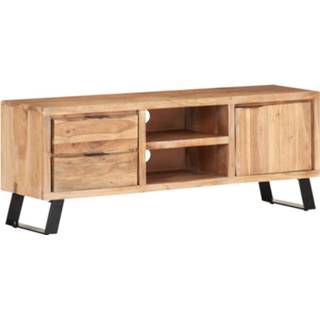 👉 Acaciahout bruin Vidaxl Tv-meubel Met Natuurlijke Randen 120x30x42cm Massief 8720286066713