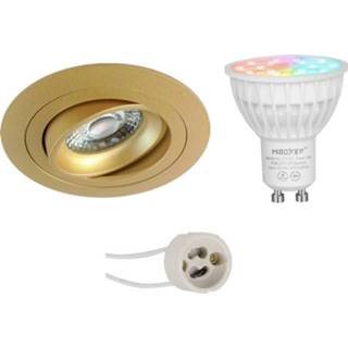 👉 Wit goud Led Spot Set - Pragmi Alpin Pro Gu10 Fitting Dimbaar Inbouw Rond Mat 6w Helder/koud 6400k 6013920411461