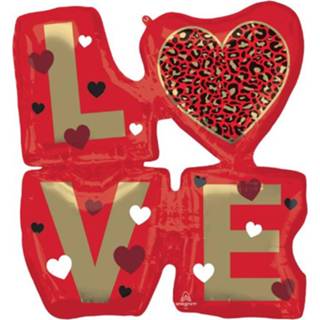 👉 Folieballon rood goud Anagram Love 68 X 73 Cm Rood/goud 26635423236