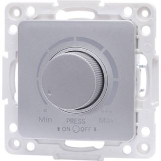 👉 Kunststof zilver Led Dimmer - Aigi Jura Inbouw Vierkant Enkel Knop 3-100w 7434225052064