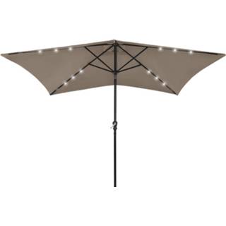 👉 Vidaxl Parasol Met Led's En Stalen Paal 2x3 M Groen