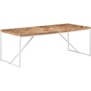 👉 Eettafel acaciahout bruin mannen Vidaxl 200x90x76 Cm Massief En Mangohout 8720286068199