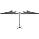 👉 Parasol antracietkleurig Vidaxl Dubbel Met Stalen Paal 600 Cm 8720286115404