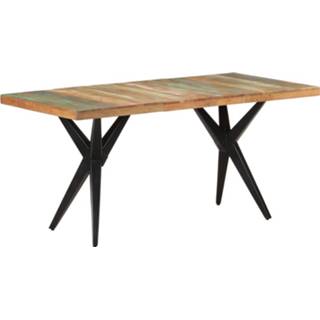 👉 Eettafel hout Vidaxl 160x80x76 Cm Massief Gerecycled 8720286068335