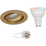 👉 Aluminium goudkleurig Mi-light - Led Spot Set Gu10 Smart Wifi Slimme 4w Rgb+cct Aanpasbare Kleur Dimbaar Pragmi 7434208640660