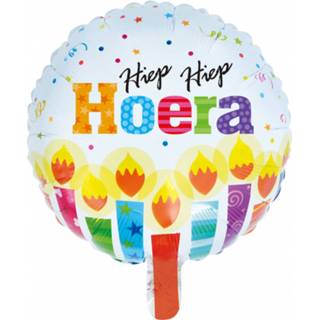 Folieballon folie rond active verjaardag''Hiep hiep hoera''rond (46 cm) 5712735010364