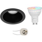 👉 Zwart wit Led Spot Set - Pragmi Minko Pro Gu10 Fitting Dimbaar Inbouw Rond Mat 6w Helder/koud 6400k 6013937398373