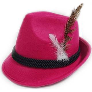 👉 Hoed roze wol Partychimp Tiroler One-size 8719128621319