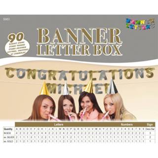 👉 Banner karton goud zilver goudkleurig Folat Letter Box 15 X Cm Goud/zilver 90 Stuks 8714572504515