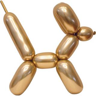 👉 Modelleerballon chroom goud goudkleurig Globos 150 Cm Latex 100 Stuks 5712735020639