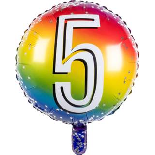 👉 Folieballon multikleur Boland Cijfer '5' Junior 45 Cm 8712026302052