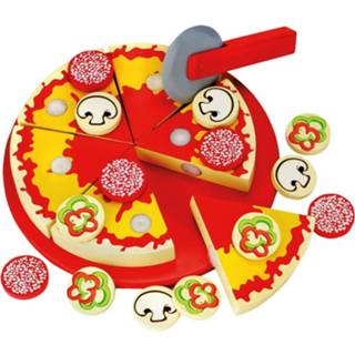 👉 Rood hout Bino Speelgoedpizza Cut And Play 20,5 Cm 31-delig 4019359834125